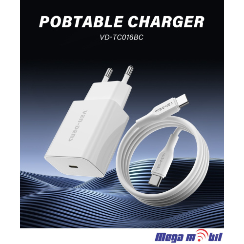 Polnac 220V Type C VD-TC016BC+DC20CC PD 20W white