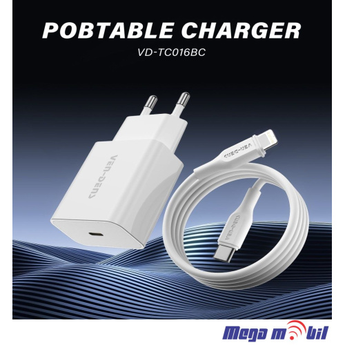 Polnac 220V iPhone VD-TC016BC+DC20CL PD 20W white