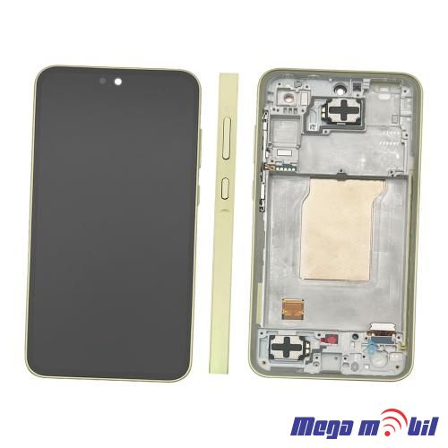 Ekran Samsung A356B/ A35 5G komplet SO RAMKA lemon full org 