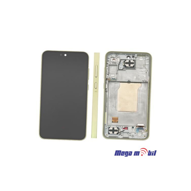 Ekran Samsung A356B/ A35 5G komplet SO RAMKA lemon full org 