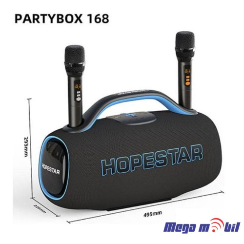 Zvucnik Bluetooth Karaoke Hopestar PARTYBOX 168 so 2 mikrofona black