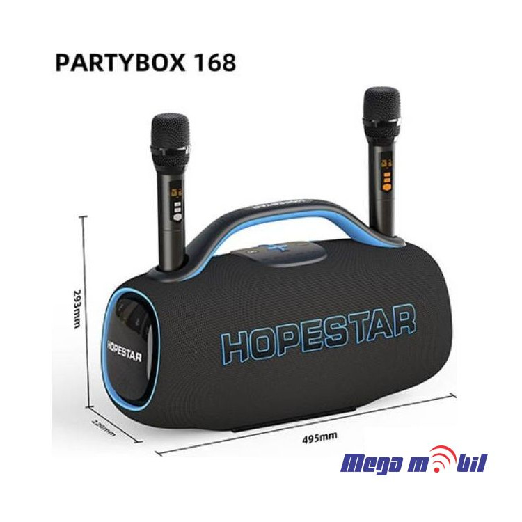 Zvucnik Bluetooth Karaoke Hopestar PARTYBOX 168 so 2 mikrofona black