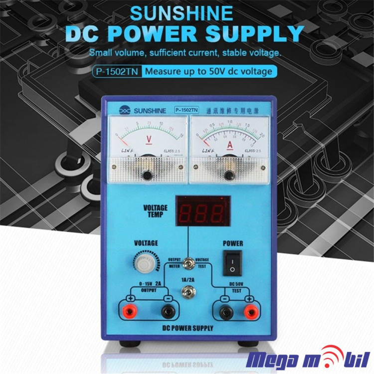 Napojuvanje P-1502TN 15V 2A digital plus analog