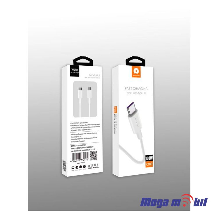 Data Kabel iPhone 15 PD WUW-X180 100W 1m FAST white