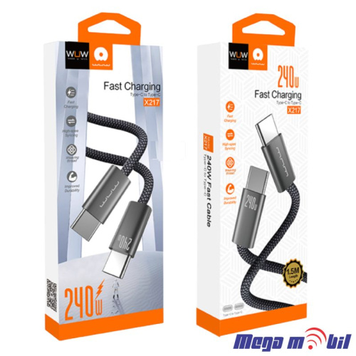 Data Kabel Type C PD WUW-X217 240W 1.5m FAST black