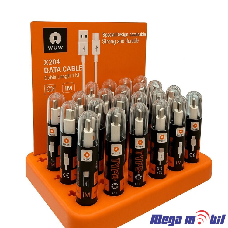 Data Kabel iPhone WUW-X204 2.4A 1m FAST white