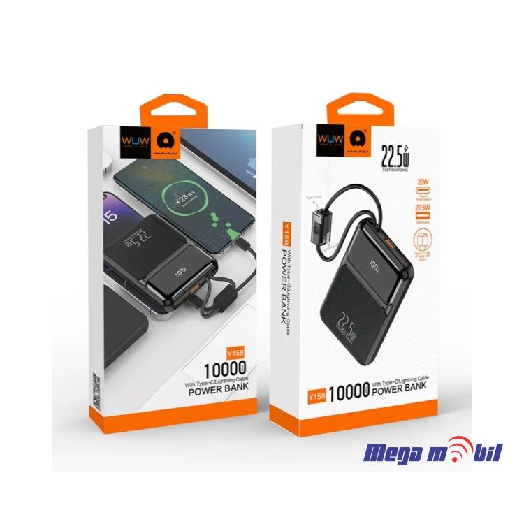 Baterija eksterna 10000mAh WUW-Y158 FAST+PD black