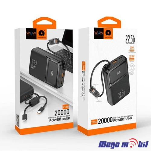 Baterija eksterna 20000mAh WUW-Y159 FAST+PD black
