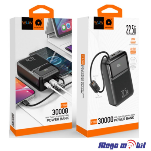 Baterija eksterna 30000mAh WUW-Y160 FAST+PD black