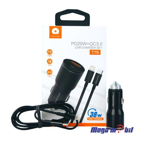 Polnac 12V/24V Type C PD WUW-T76 PD 20W+QC 18W black