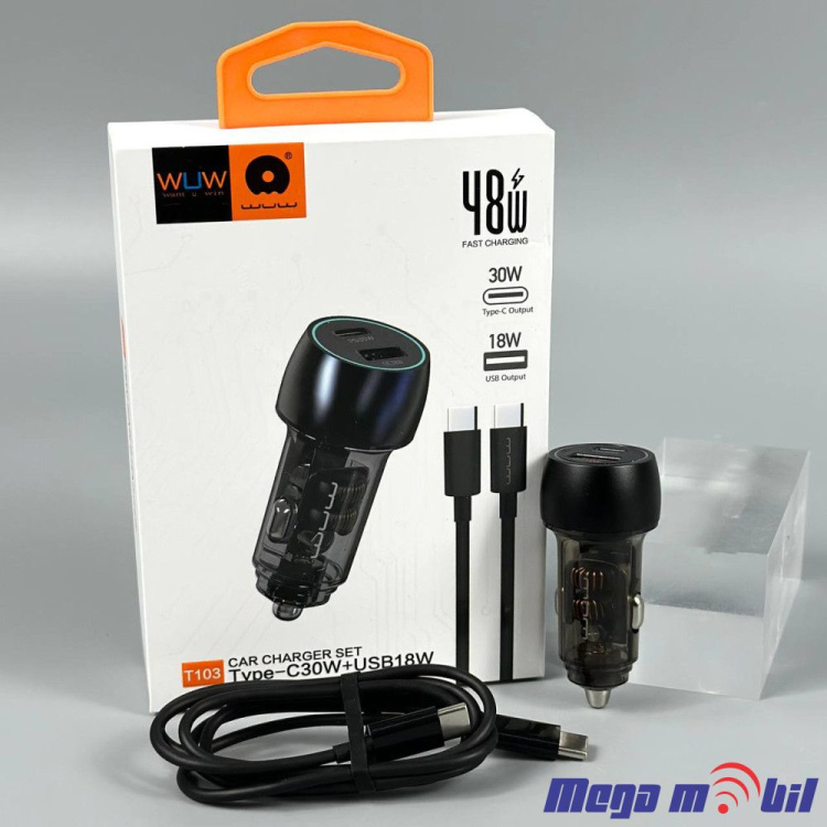 Polnac 12V/24V Type C PD WUW-T103 PD 30W+QC 18W black