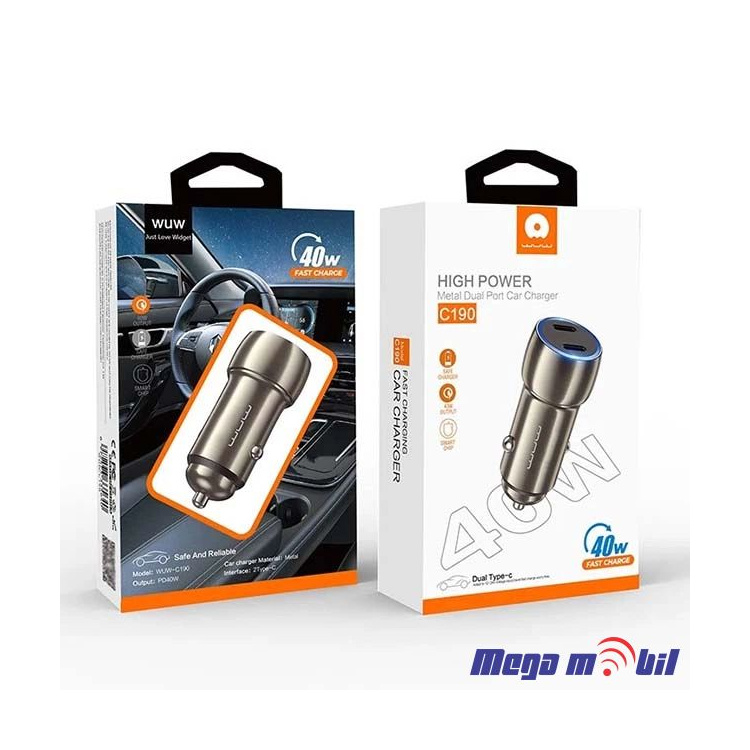 Polnac 12V/24V WUW-C190 PD 20W+PD 20W grey