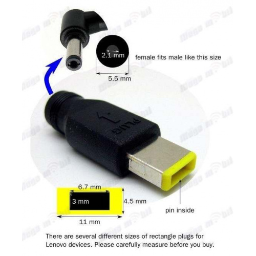 Adapter Lenovo think pad old to new 2.1mm Round to Square