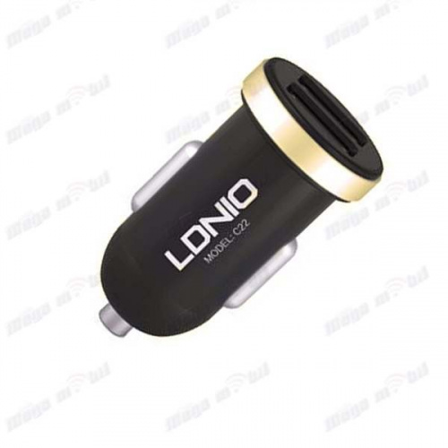 Polnac 12V/24V iPhone LDNIO DL-C22 dual USB 2.1A Black