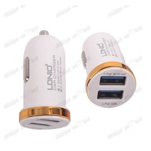 Polnac 12V/24V iPhone LDNIO DL-C22 dual USB 2.1A White