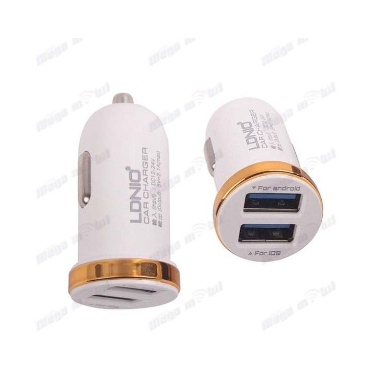 Polnac 12V/24V iPhone LDNIO DL-C22 dual USB 2.1A White