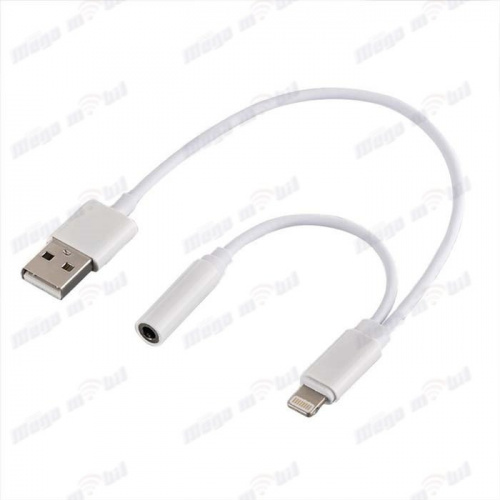 Kabel iPhone Lightning USB + AUX 3.5mm female za slusalki